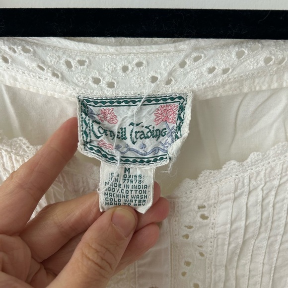 Vintage Cornell trading boho white prairie dress - Picture 5 of 13